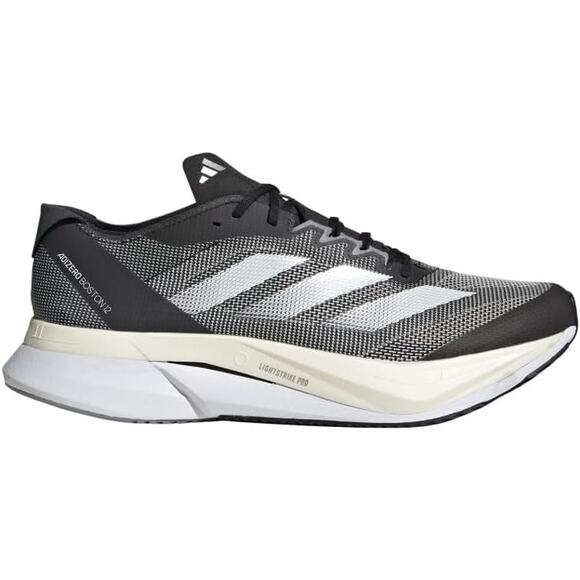 NWT adidas Men\'s Adizero Boston 12 Sneaker, Black/White/Carbon, 13 main image 7